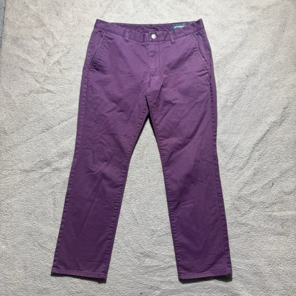 Bonobos Pants Mens 32 Chino Straight Leg Berry Color Tailored Mid Rise 32x27
